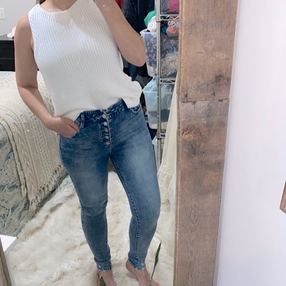 Kancan acid washed jeans size 9/28 exposed button fly - Picture 1 of 11